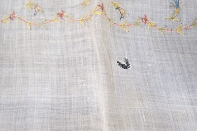 Lot 310 - Embroidered Skirt. A Regency needlework muslin skirt, circa 1810, & 2 others