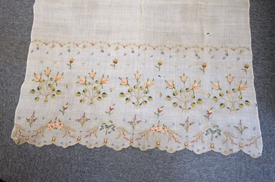 Lot 310 - Embroidered Skirt. A Regency needlework muslin skirt, circa 1810, & 2 others