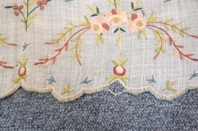 Lot 310 - Embroidered Skirt. A Regency needlework muslin skirt, circa 1810, & 2 others