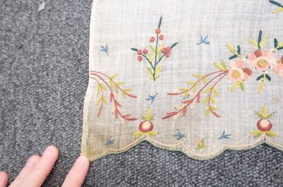 Lot 310 - Embroidered Skirt. A Regency needlework muslin skirt, circa 1810, & 2 others