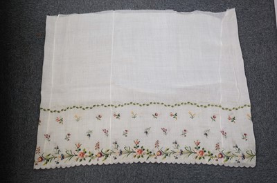Lot 310 - Embroidered Skirt. A Regency needlework muslin skirt, circa 1810, & 2 others