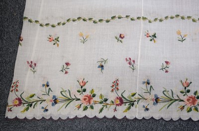 Lot 310 - Embroidered Skirt. A Regency needlework muslin skirt, circa 1810, & 2 others