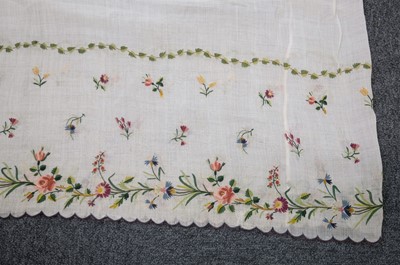 Lot 310 - Embroidered Skirt. A Regency needlework muslin skirt, circa 1810, & 2 others