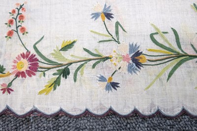 Lot 310 - Embroidered Skirt. A Regency needlework muslin skirt, circa 1810, & 2 others