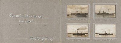 Lot 98 - WWI Naval photographs. A pair of WWI photograph albums compiled by a Royal Navy Reserve officer