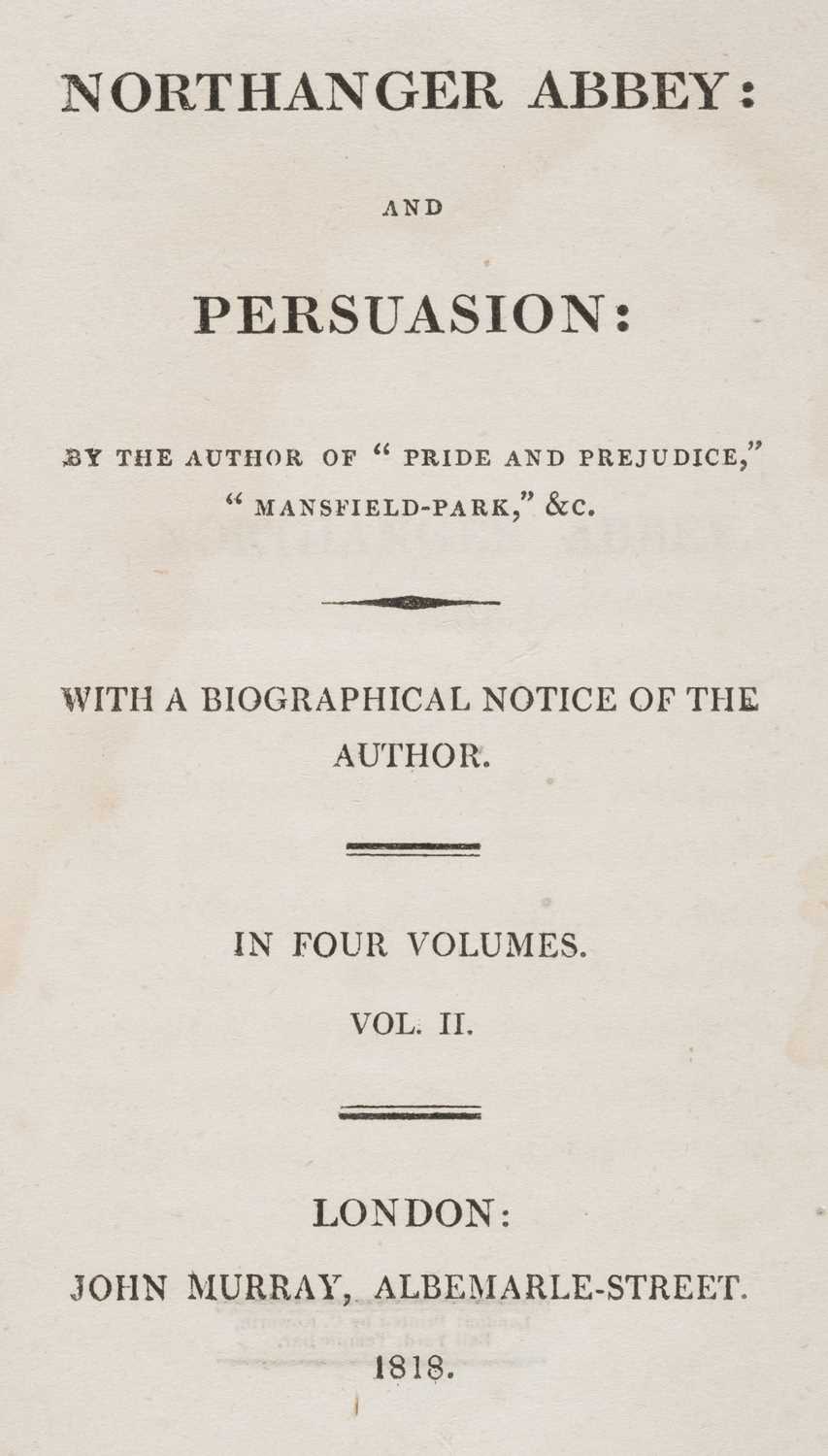 Lot 518 - Austen (Jane). Northanger Abbey: And Persuasion, vols II-III only (of 4), 1st edition, 1818