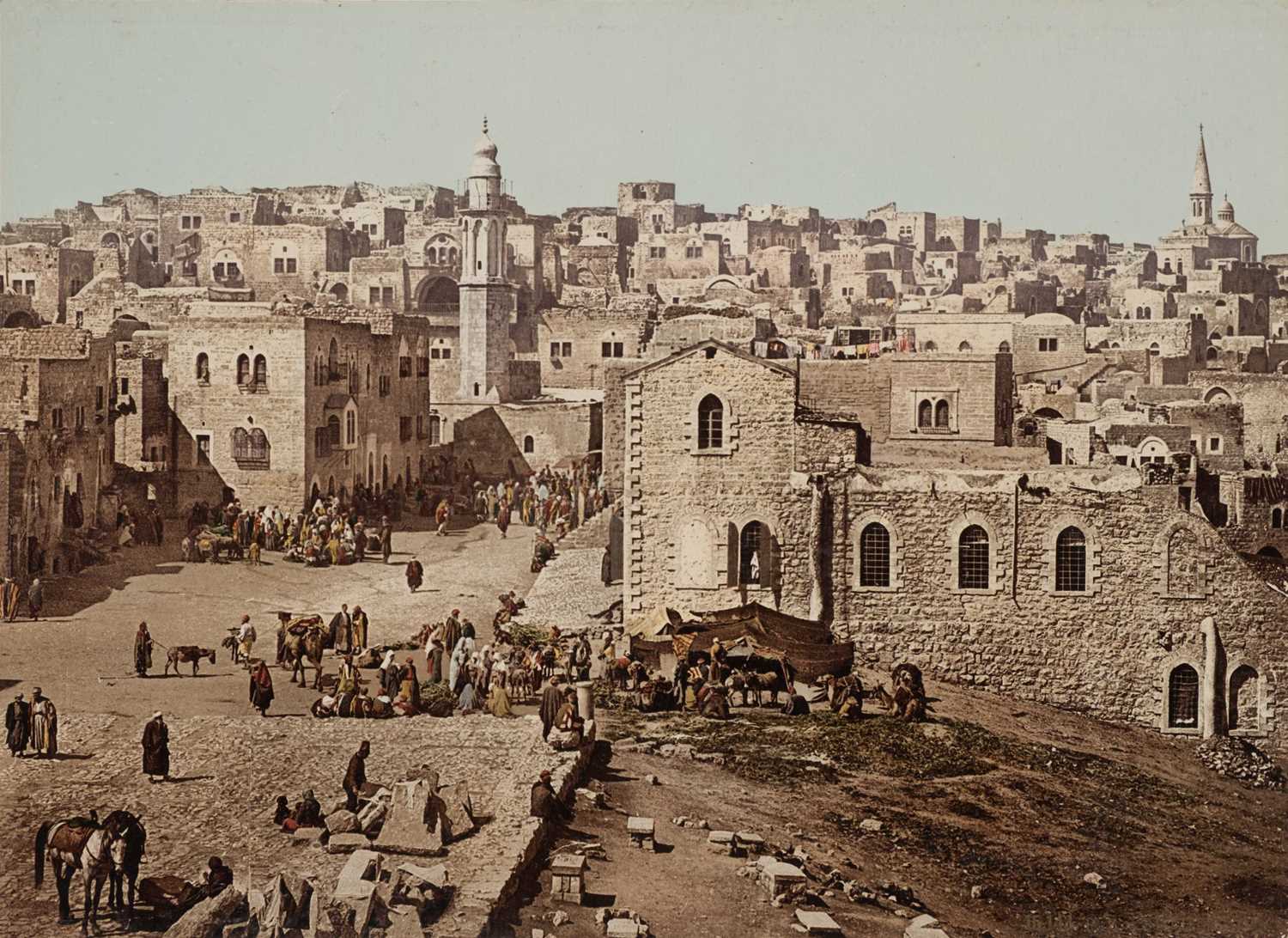 Lot 37 - Palestine. An album with 55 photochromes, Photoglob Company, Zurich, late 19th century