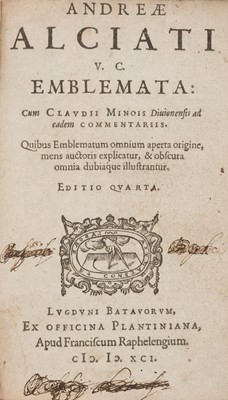 Lot 319 - Alciato (Andrea). Emblemata..., 1591..., and others