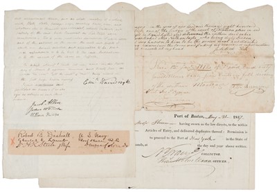 Lot 336 - Rare American Autographs. A group of 4 scarce autographs by Americans, 19th century