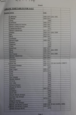 Lot 4 - Airline timetables. A good collection of aircraft timetables (approximately 235), circa 1965-2002