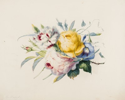 Lot 301 - Watercolour Album. A folio album of watercolours, belonging to Louisa Hargreaves, early 19th century