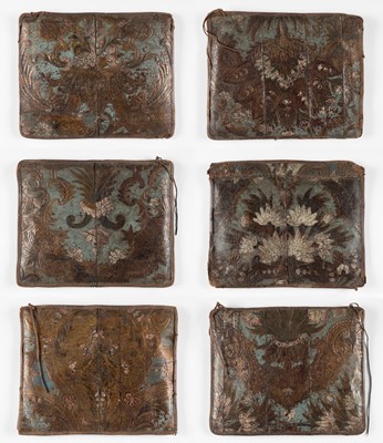 Lot 302 - Embossed Leather. A set of 6 seat pads, Continental, late 17th/early 18th century