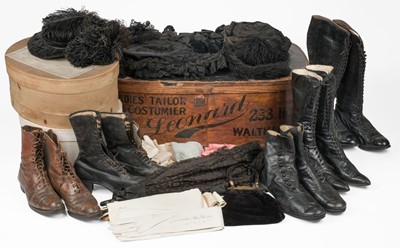Lot 295 - Clothing. A group of Victorian & Edwardian hats, shoes, and other accessories