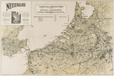 Lot 230 - Imperial Airways. A pair of Imperial Airways map posters, c. 1924