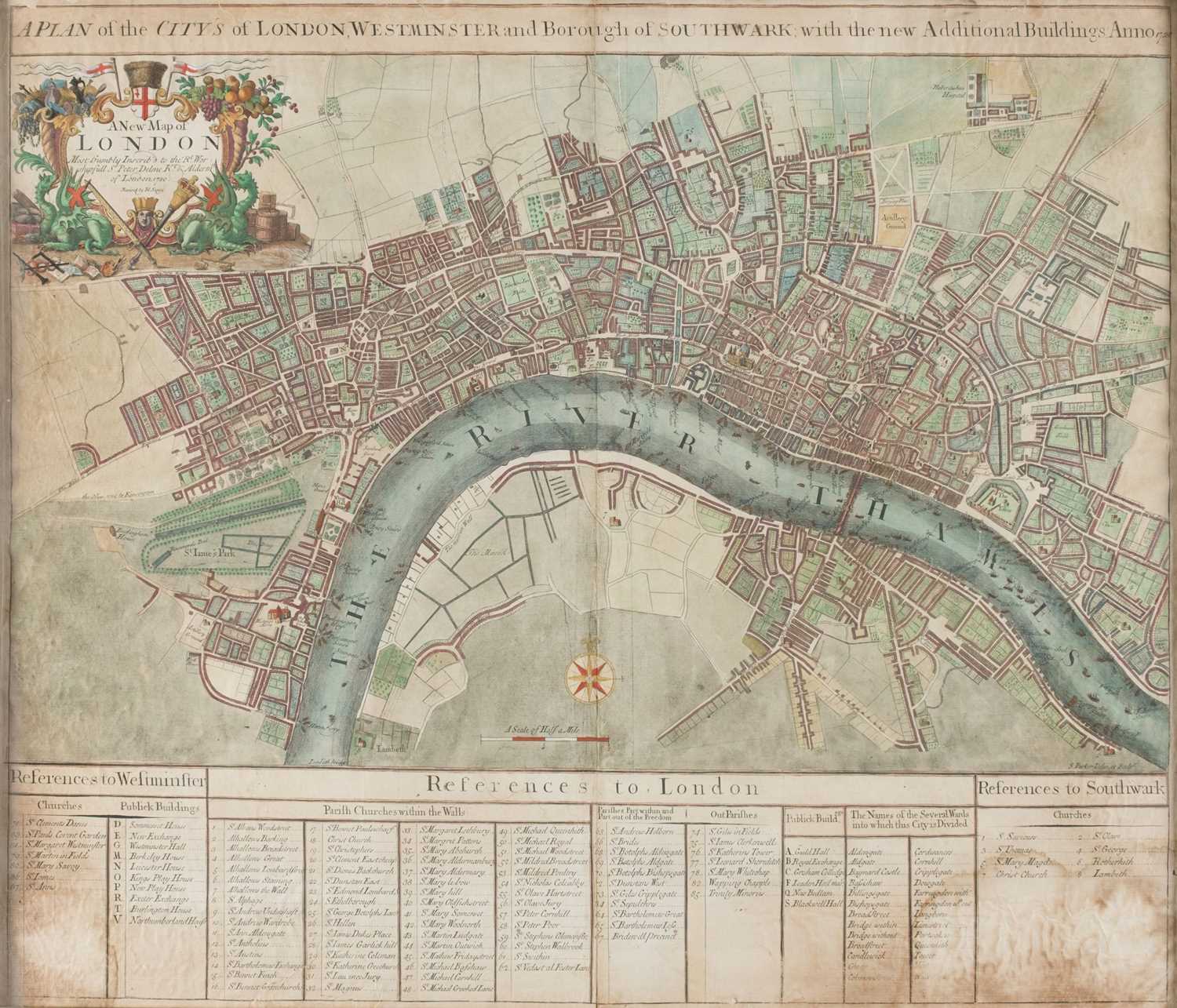 Lot 47 - London. Senex (John), A New Map of London..., 1720