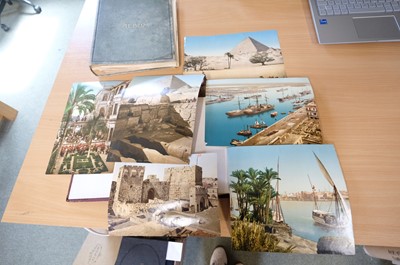 Lot 38 - Photochromes. A pair of albums containing 55 mounted and loose photochrome photographs, c. 1900
