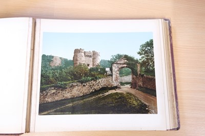 Lot 38 - Photochromes. A pair of albums containing 55 mounted and loose photochrome photographs, c. 1900