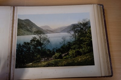 Lot 38 - Photochromes. A pair of albums containing 55 mounted and loose photochrome photographs, c. 1900