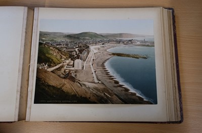 Lot 38 - Photochromes. A pair of albums containing 55 mounted and loose photochrome photographs, c. 1900