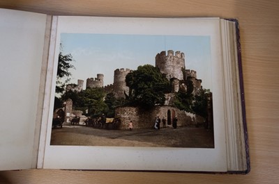 Lot 38 - Photochromes. A pair of albums containing 55 mounted and loose photochrome photographs, c. 1900