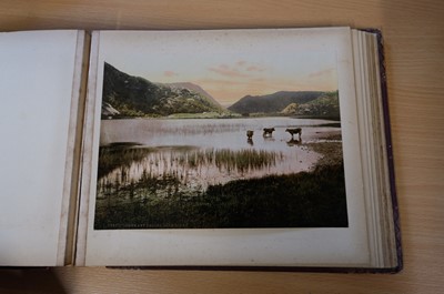 Lot 38 - Photochromes. A pair of albums containing 55 mounted and loose photochrome photographs, c. 1900