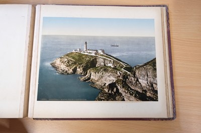 Lot 38 - Photochromes. A pair of albums containing 55 mounted and loose photochrome photographs, c. 1900