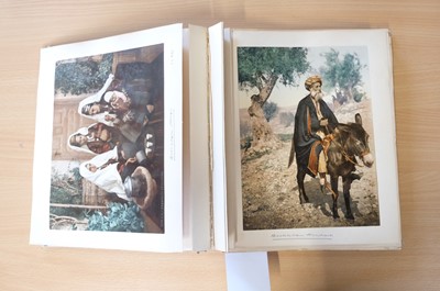 Lot 38 - Photochromes. A pair of albums containing 55 mounted and loose photochrome photographs, c. 1900