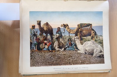 Lot 38 - Photochromes. A pair of albums containing 55 mounted and loose photochrome photographs, c. 1900
