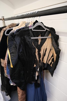 Lot 296 - Clothing. A long silk dress, circa 1910, & other late 19th/early 20th century clothing