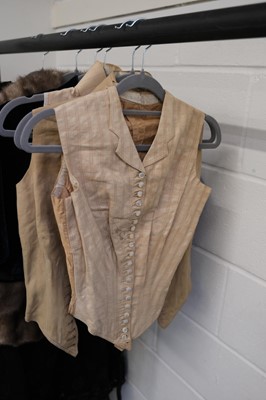Lot 296 - Clothing. A long silk dress, circa 1910, & other late 19th/early 20th century clothing