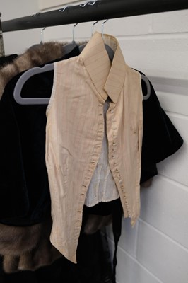 Lot 296 - Clothing. A long silk dress, circa 1910, & other late 19th/early 20th century clothing