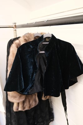 Lot 296 - Clothing. A long silk dress, circa 1910, & other late 19th/early 20th century clothing