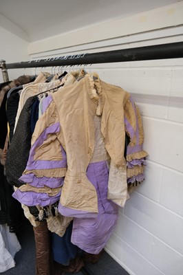 Lot 296 - Clothing. A long silk dress, circa 1910, & other late 19th/early 20th century clothing