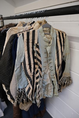 Lot 296 - Clothing. A long silk dress, circa 1910, & other late 19th/early 20th century clothing