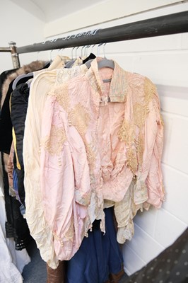 Lot 296 - Clothing. A long silk dress, circa 1910, & other late 19th/early 20th century clothing