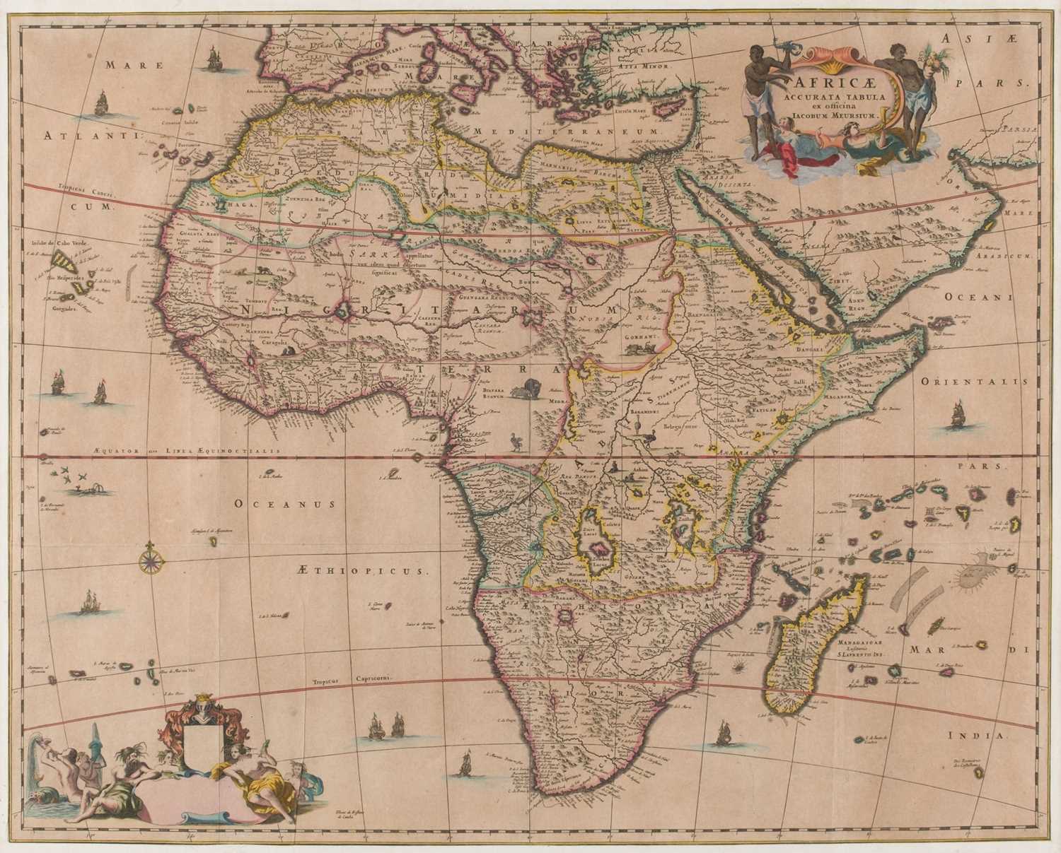 Lot 1 - Africa. Ogilby (John), Africae Accurata Tabula ex officina Jacobum Meursium, circa 1670