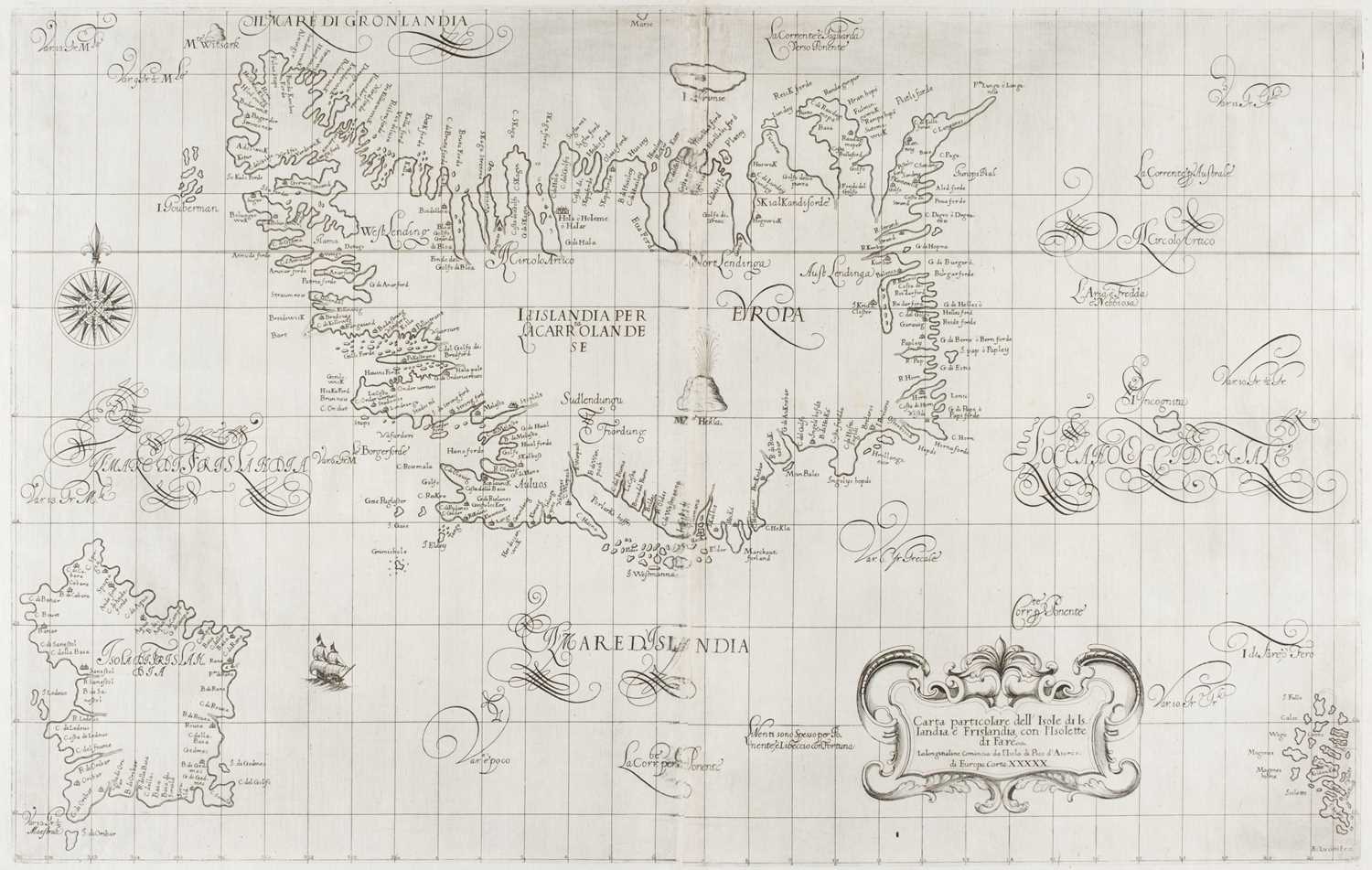 Lot 36 - Iceland. Dudley (Robert), Carta particolare dell' Isole di Islandia.., [1646 - 61]