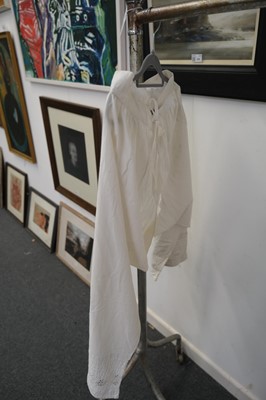 Lot 298 - Clothing. Two gentlemen's linen shirts, mid 19th century, & other items