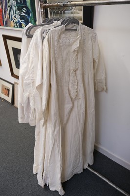 Lot 298 - Clothing. Two gentlemen's linen shirts, mid 19th century, & other items