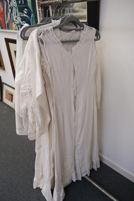 Lot 298 - Clothing. Two gentlemen's linen shirts, mid 19th century, & other items