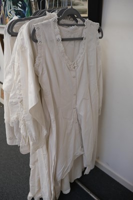Lot 298 - Clothing. Two gentlemen's linen shirts, mid 19th century, & other items