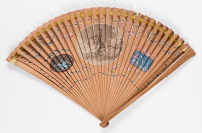 Lot 371 - Military Fan. A wooden brisé fan in the shape of a musket, French, circa 1790