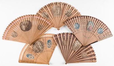 Lot 373 - Surprise Fan. A four-way wooden brisé fan, circa 1790