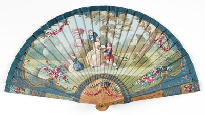 Lot 364 - Decorative Fan. A hand-painted fan, late 19th century, & others