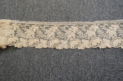 Lot 334 - Milanese Lace. A length of lace, Italy, 19th century, & others