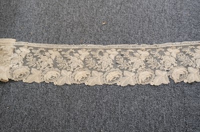 Lot 334 - Milanese Lace. A length of lace, Italy, 19th century, & others