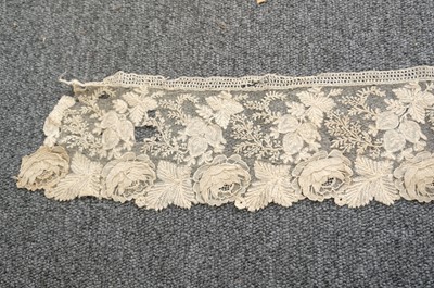 Lot 334 - Milanese Lace. A length of lace, Italy, 19th century, & others