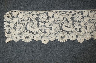 Lot 334 - Milanese Lace. A length of lace, Italy, 19th century, & others
