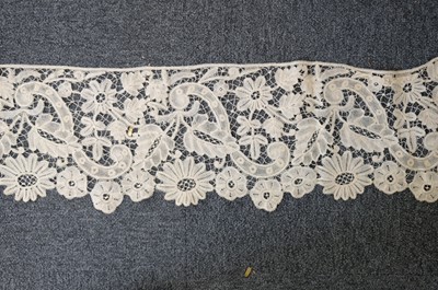 Lot 334 - Milanese Lace. A length of lace, Italy, 19th century, & others