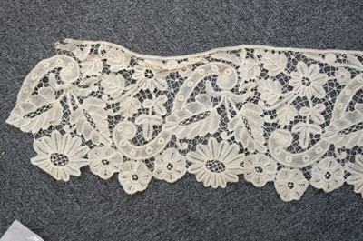 Lot 334 - Milanese Lace. A length of lace, Italy, 19th century, & others